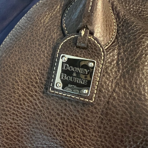 Dooney & Bourke Handbag Pebbled Brown Leather Semi-Circle Satchel Purse - Picture 9 of 12